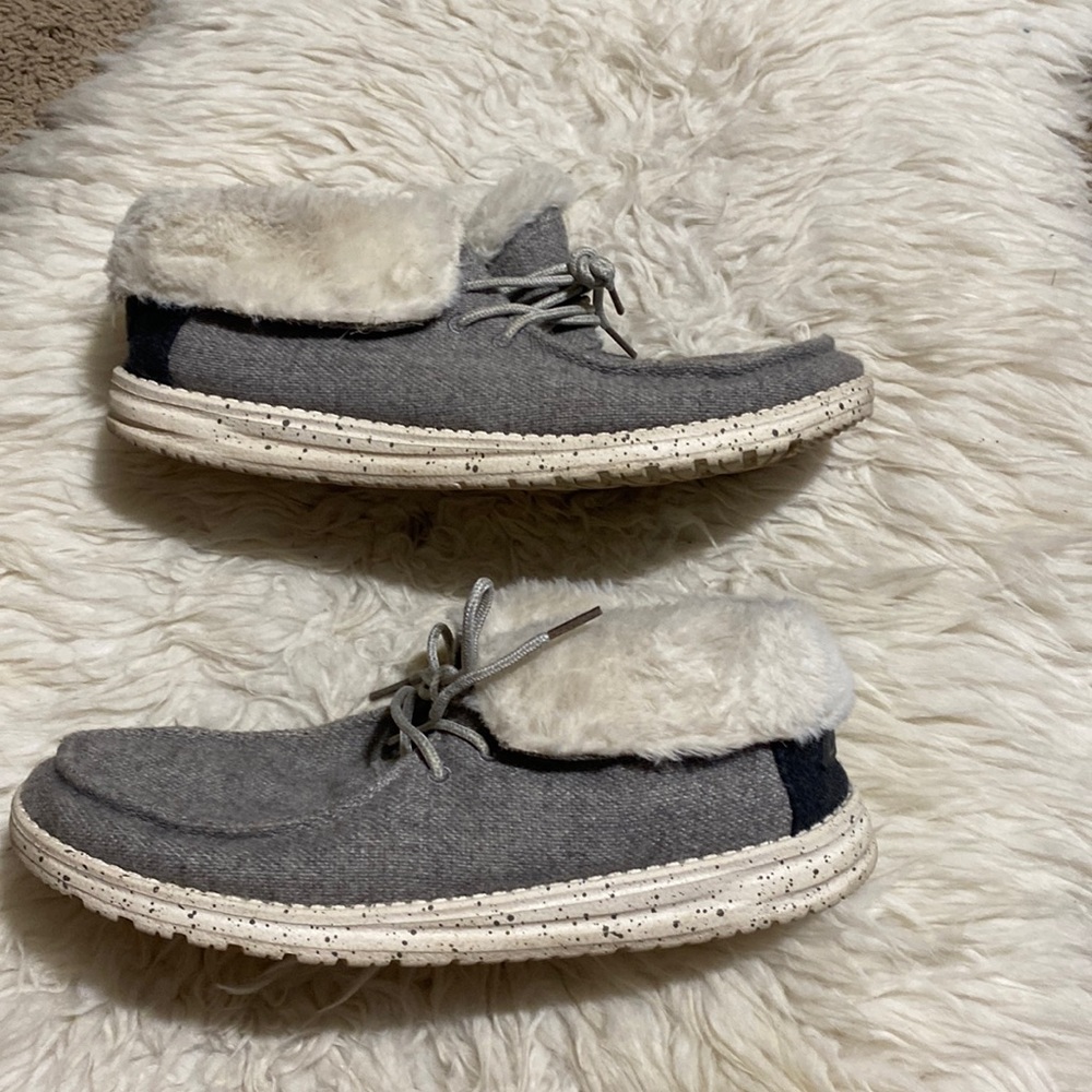 Women’s Hey Dude Britt Fur Lined Chukka Boots Size 11 In Charcoal